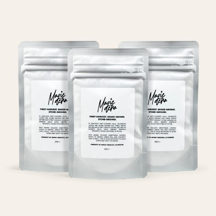Trio Refills Ceremonial Grade Magic Matcha Japanese Green Tea Okumidori Matcha Powder